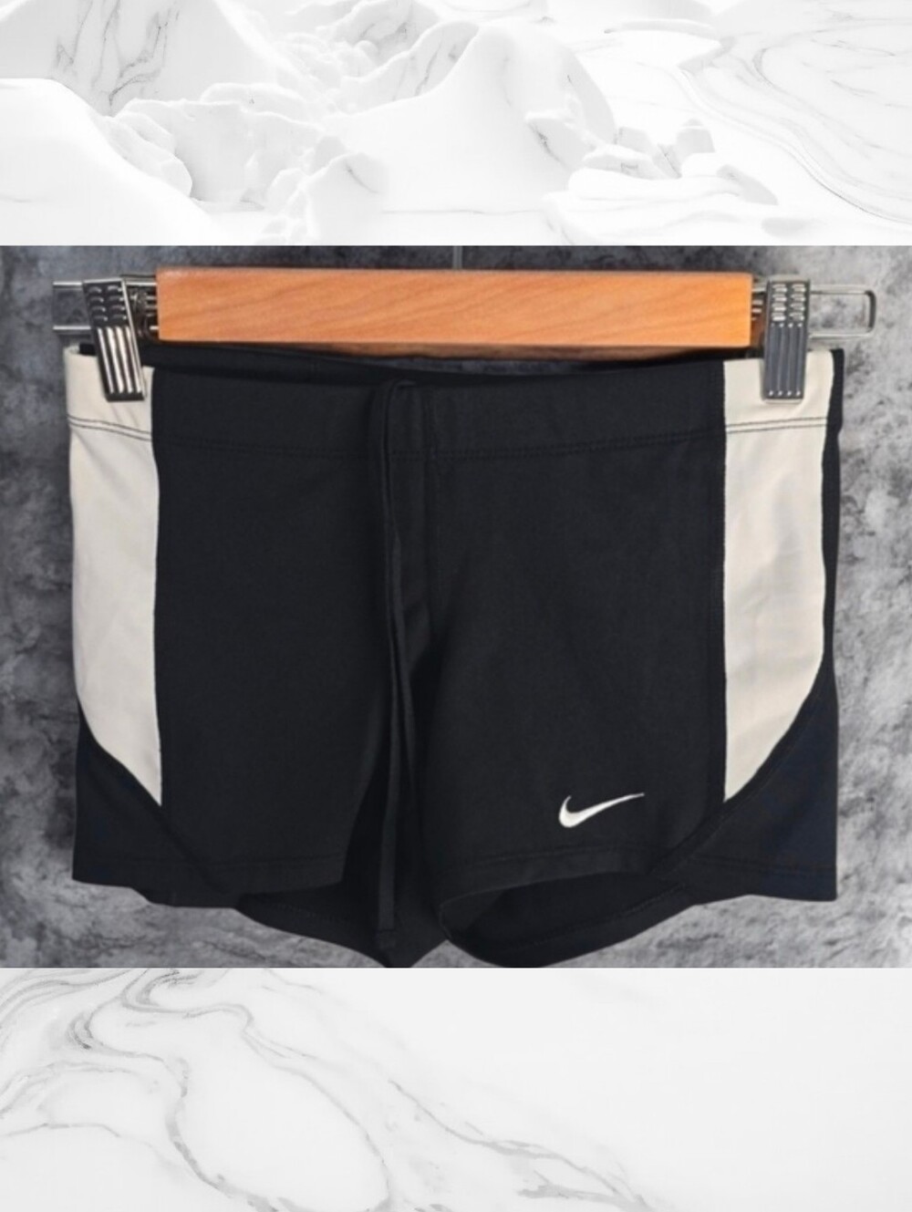 Nike Black Shorts with White Side Panels — Women’s Bike/Training Shorts Size XXS